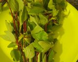 A picture of step 1 of Gongura Chicken.