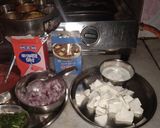 A picture of step 1 of North indian veg thali.