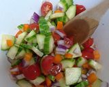 A picture of step 1 of Greek Style Quinoa Salad.