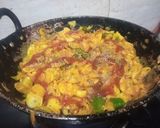 A picture of step 3 of Mix veg macaroni pasta.
