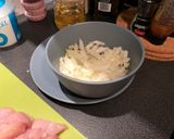 A picture of step 1 of Peanut Butter Chicken 🥜.