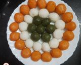 A picture of step 7 of Tri colour goli idli.