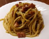 Pas rețetă Spaghette cu pesto genovese și bacon 3 fotografie
