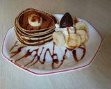 Foto del paso 7 de la receta: Pancakes con nata, plátano, miel y sirope