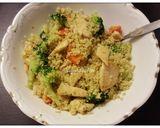 Hình bước làm 4 của món Quinoa với Gà xào rau #cleaneating
