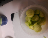 A picture of step 1 of Cucumber tomato feta salad.