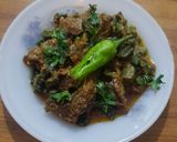 A picture of step 5 of Bhindi Gosht.