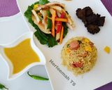 A picture of step 8 of Teriyaki rice, chicken salad with honey and orange dressing.