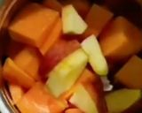 A picture of step 1 of Papaya apple milkshakes.
