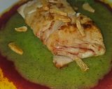 Foto del paso 6 de la receta: Bacalao skrei en salsa de naranja sanguina y puré de calabacín