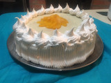 Torta rellena crema pastelera y melocotón 🍑