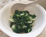 A picture of step 1 of Stir fry NaiBai with garlic.