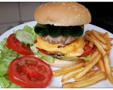 Hình bước làm 4 của món Hamburger 2 tầng 🍔🍟😄
