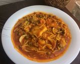 Foto del paso 4 de la receta Fideos con cazón, almejas y gambas en amarillo