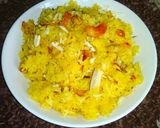A picture of step 5 of Peele chawal/ zarda pulav.