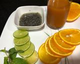 A picture of step 1 of Chia seeds orange detox drink.