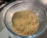 A picture of step 1 of Brown Rice with Vegetable Broth and Parsley.
