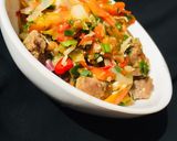 A picture of step 1 of Beef and Coconut stir fry.