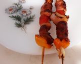 Une image de l'étape 5 de Brochettes merguez saucisses de poulet au barbecue 😋 #juillet.