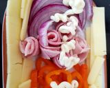 A picture of step 1 of My Rainbow Fresh Cheese and Ham Salad. 😙.