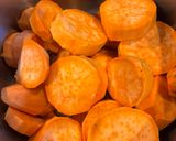 A picture of step 1 of Sweet Potato Egg Cakes.