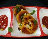 A picture of step 2 of Corn-poha-aalo pattice.