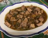 Une image de l'étape 13 de Sauté de veau aux poivrons verts et bouillon de cèpes.