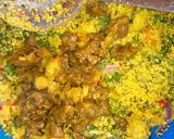 A picture of step 8 of Dambu shinkafa with veg.sauce.
