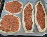A picture of step 11 of Lahmacun - Turkish minced lamb pitta/pizza.