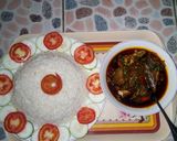 A picture of step 4 of White rice with spinach source.