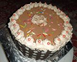 A picture of step 8 of Polka Dot Chocolate Icing cake.