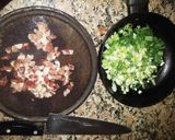 Foto del paso 3 de la receta: Papas fritas con salsa de cheddar, panceta y cebolla de verdeo