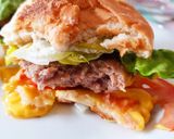 Foto del paso 6 de la receta: "Burger" casera con patatas fritas y salsa "cacio e pepe" 🔥🔥