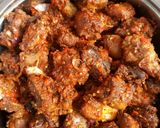 A picture of step 3 of Peppered goat meat.