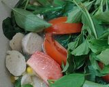Foto langkah ke 5 dari resep Sayur Bayam Bakso.