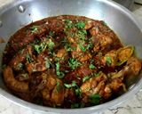 A picture of step 3 of Dhaba style chicken karahi and homemade roti.