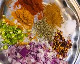 A picture of step 1 of Alu paratha.