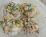 A picture of step 4 of Idli pizza.