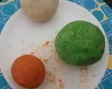 A picture of step 3 of Tri Colour Coconut Ladoo.