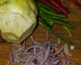 Foto del paso 1 de la receta: Fideos Tomoshiraga Somen en salsa oriental de pescado, con albóndigas, y gambas langostineras