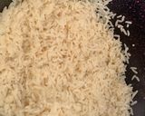 A picture of step 3 of Asun fried rice | goat meat rice.