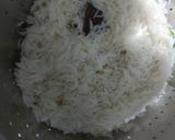 A picture of step 1 of Mutton biryani with boondi and onion cucumber raita.