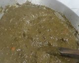A picture of step 3 of Sarso saag with makke ki roti.