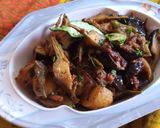 A picture of step 5 of Baingan(Brinjal) Aloo(potato) ki Bujhya.