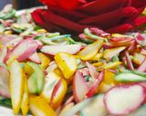 A picture of step 6 of Colourful Almond slices.