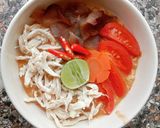 รูปขั้นตอนการทำที่ 4 ของ โจ๊กข้าวโอ๊ตต้มยำไก่ฉีก (คลีน)