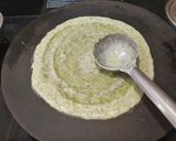 A picture of step 3 of Green Moong Chilla.
