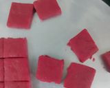A picture of step 7 of Beetroot shakarpara.