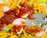 A picture of step 3 of Spicy Ching’s Hakka noodles.