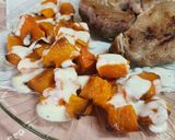 Foto del paso 5 de la receta: Calabaza - Anco batata en cubos al horno con salsa de queso